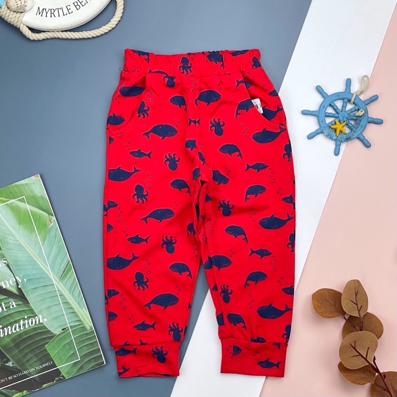 Quần nỉ hoạ tiết bé trai, bé gái, chất dày dặn. Size 1-5T, cho bạn 9-18kg