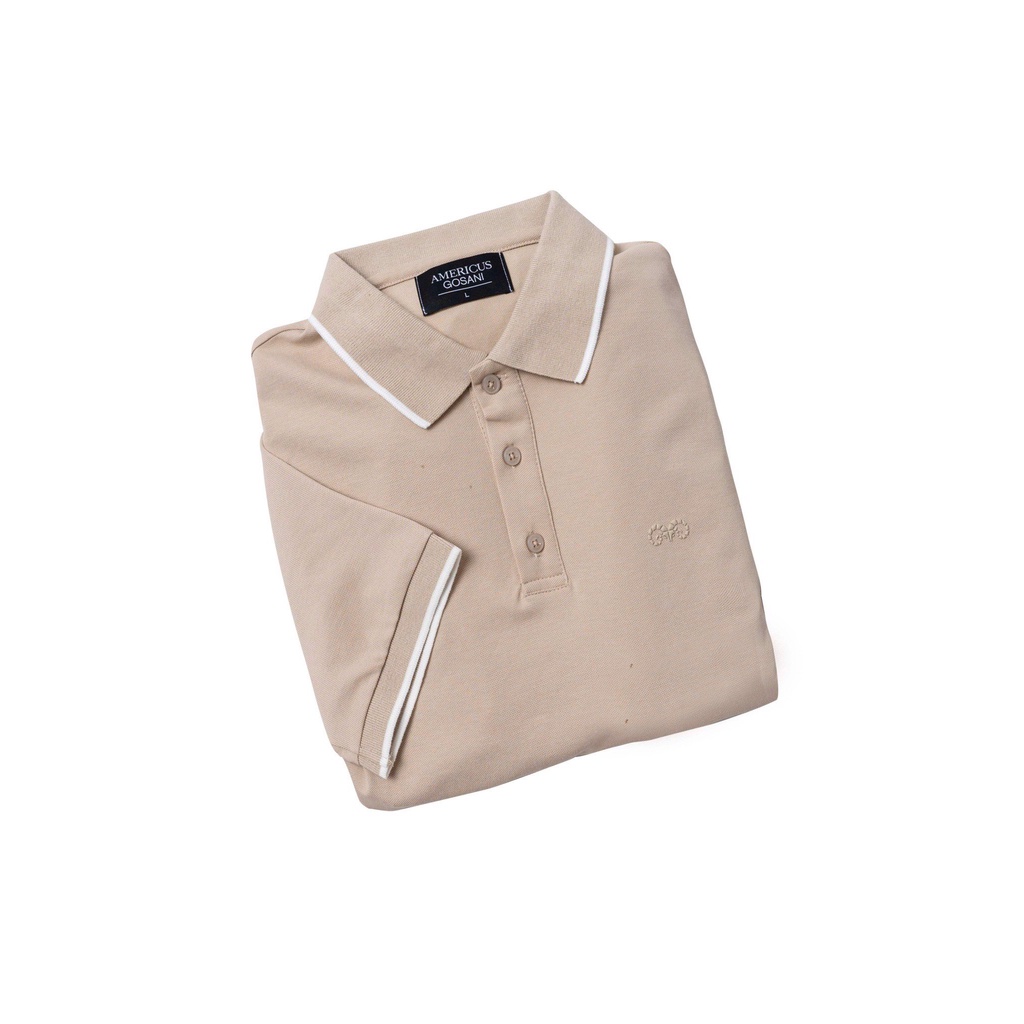 A/G Áo Polo Nam Cổ Bẻ Viền Màu Beige Phom Slimfit, Chất Liệu Cotton Thoáng Mát Không Nhăn Phong Cách Trẻ Trung Năng Động | BigBuy360 - bigbuy360.vn