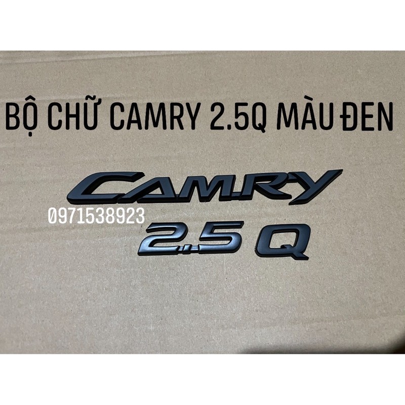 logo chữ nổi CAMRY 2.5 G 2.5 Q màu đen dán thân xe