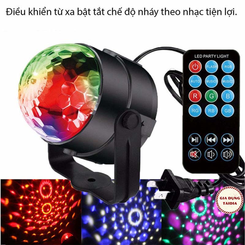 Đèn nháy theo nhạc led cầu mini, đèn bar chớp nhiều màu đẳng cấp có điều khiển từ xa [ĐÈN BAR]