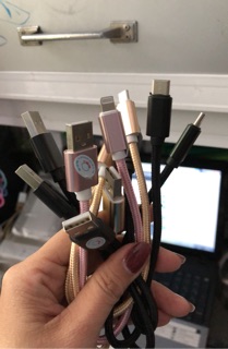 Cáp sạc ngắn dây dù cổng micro usb, iphone, type c