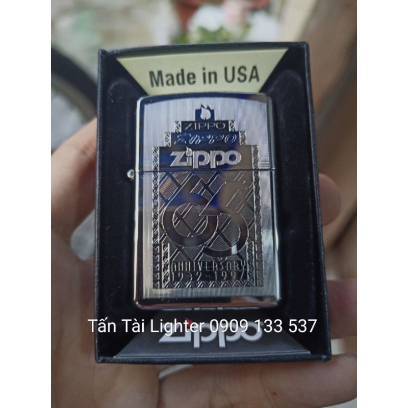 Hộp Zippo mạ crome khắc hình cao cấp