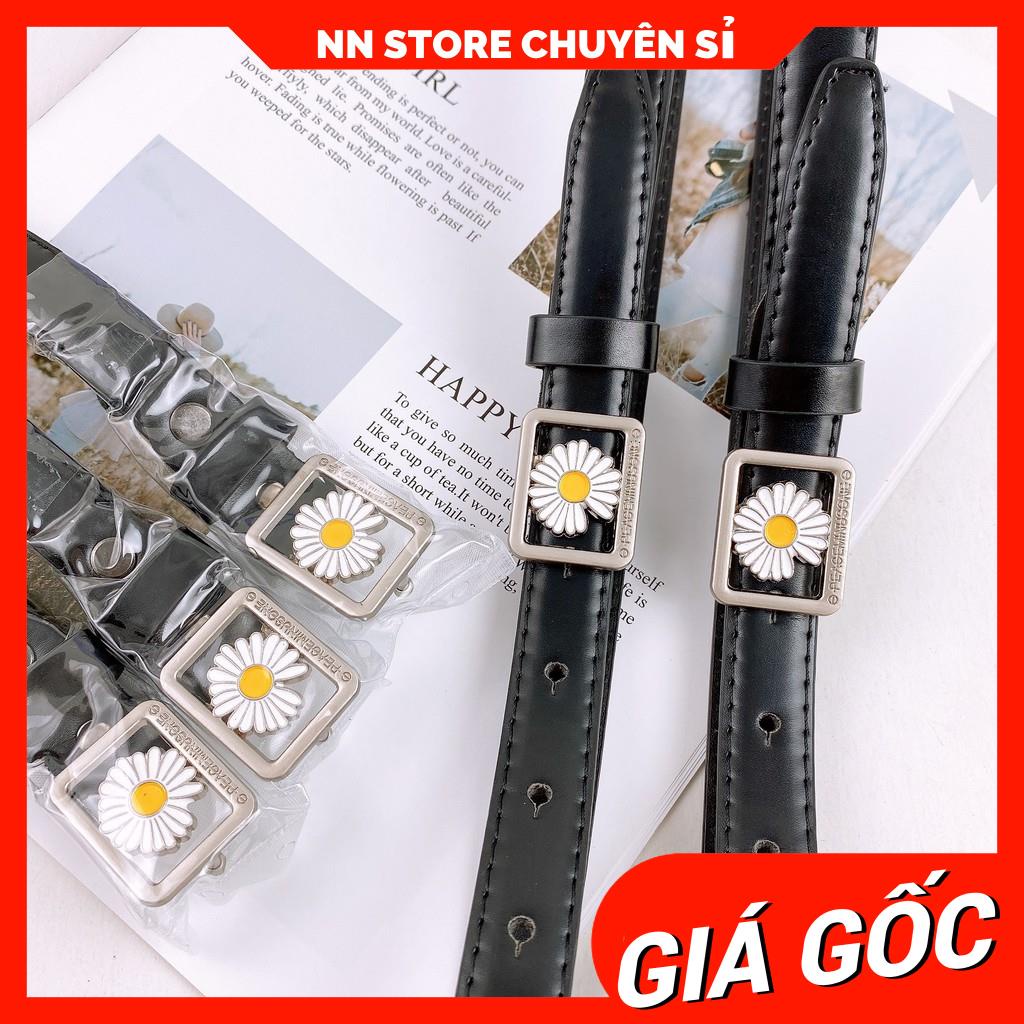 Dây nịt da nữ logo hoa cúc dễ thương  Thắt lưng nữ
