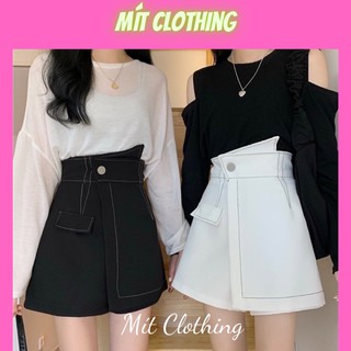 QUẦN GIẢ VÁY CHỈ NỔI ĐAI CAO ĐẮP CHÉO HÌNH THẬT