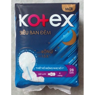 (Mẫu mới-Mặt bông,có cánh)Băng vệ sinh Kotex Style Siêu Ban Đêm 28cm & 35cm.