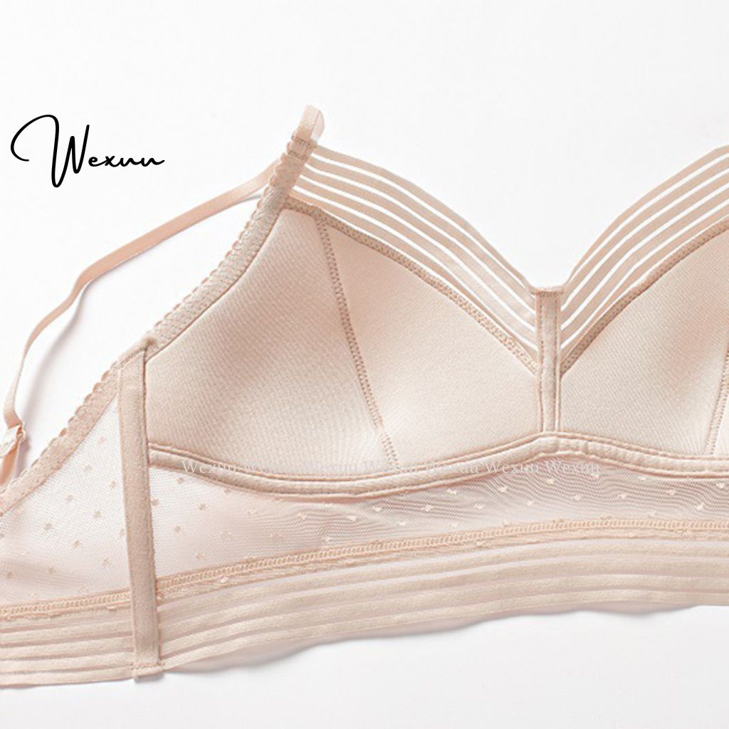 Áo bra nữ chữ U hở lưng 2 dây Wexuu Design thiết kế mút mỏng không gọng phối ren quyến rũ - AV16