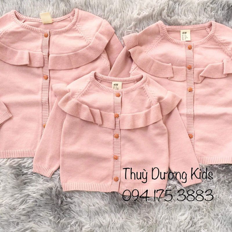 Áo khoác len HM xuất vai bèo cho bé gái 9 tháng đến 4y