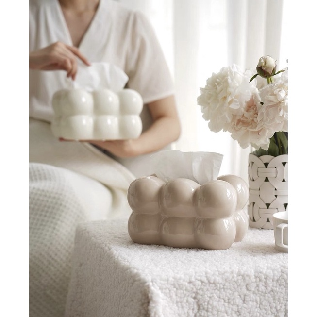 Hộp đựng khăn giấy trang trí phòng khách phong cách Bắc Âu