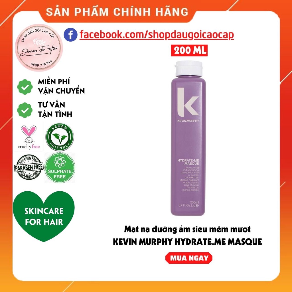 Mặt nạ cấp ẩm siêu mượt Kevin Murphy Hydrate Masque dung tích 200ml cho tóc dày, khô