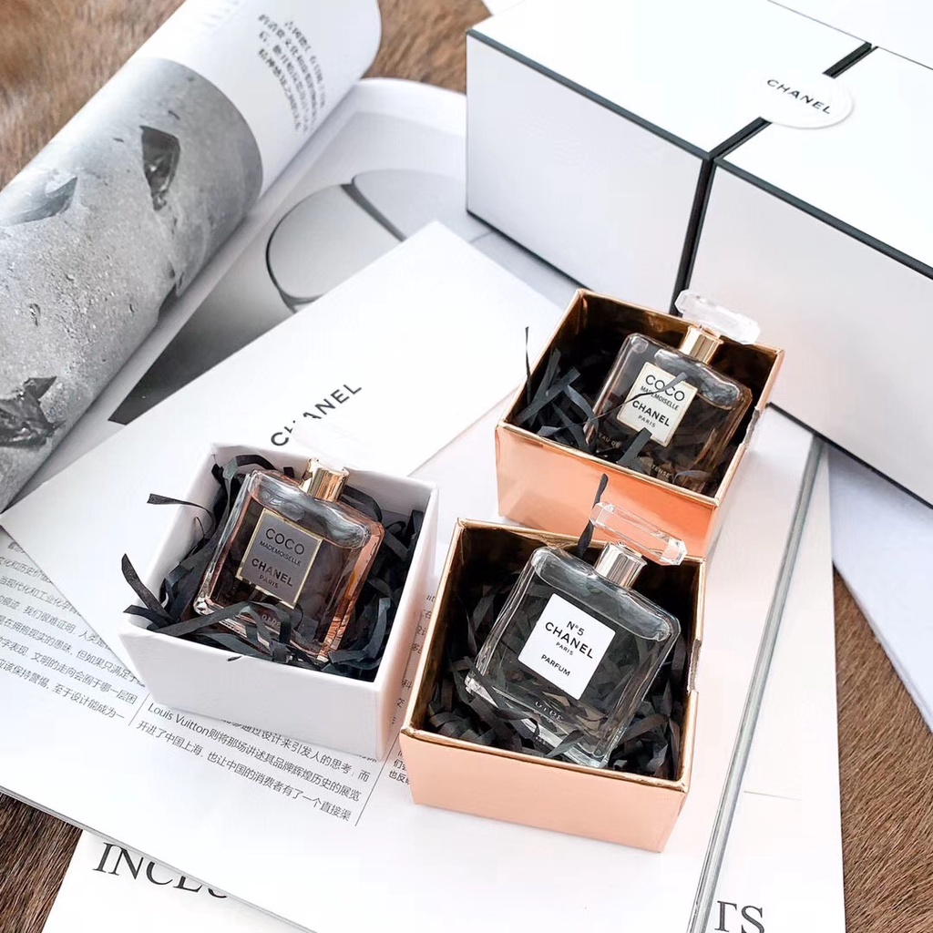 CHANEL Christmas limited three-piece box luxury gift box 7.5ml No nozzle wooden box packaging