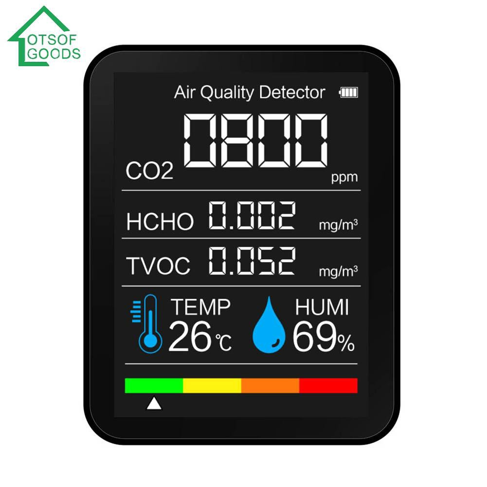 Thiết Bị Đo Độ Ẩm Và Nhiệt Độ Không Khí 5 Trong 1 Bằng Carbon Dioxide Hcho