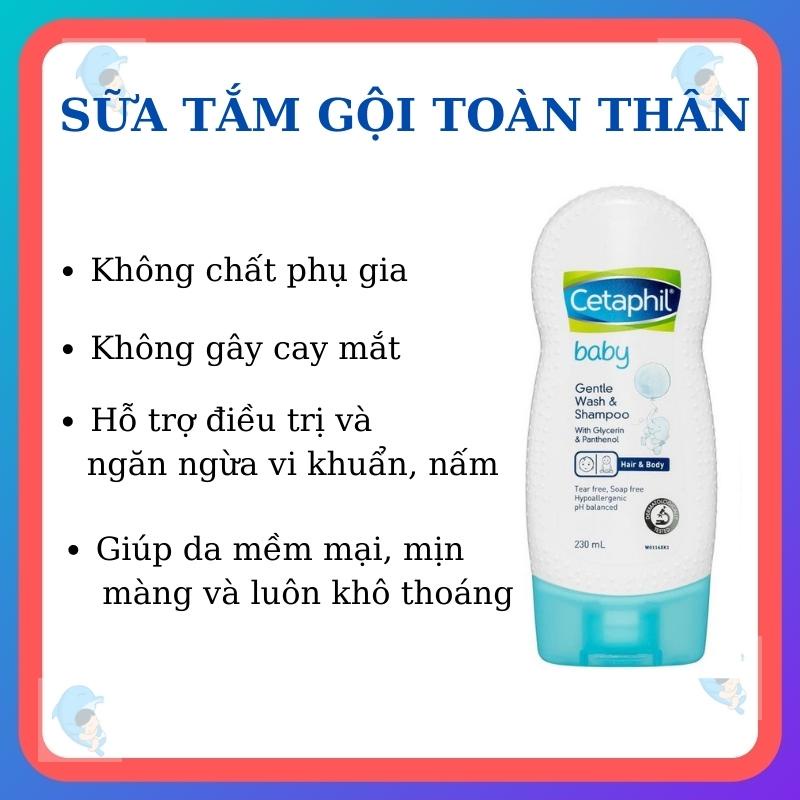 Sữa tắm gội toàn thân Cetaphil Baby Gentle Wash And Sampoo dịu nhẹ, không cay mắt bé