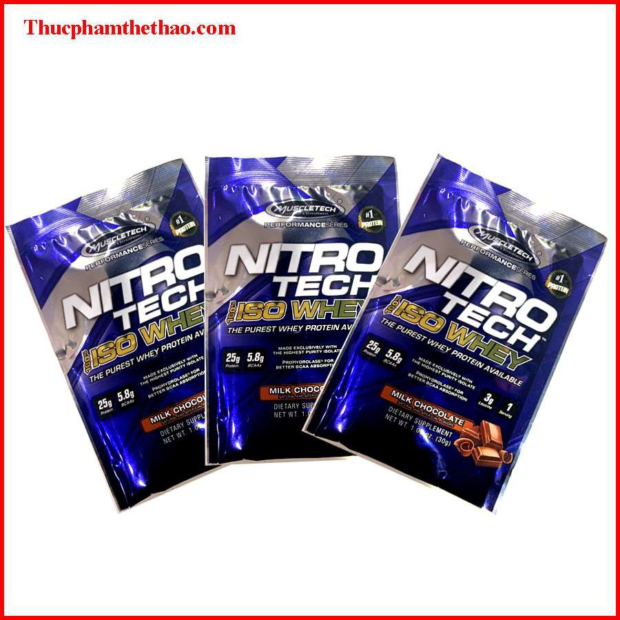 Gói mẫu dùng thử 1 lần dùng - Nitro tech Iso Whey - Hãng Muslcetech.