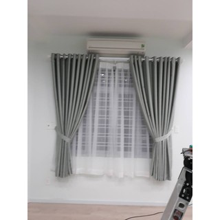 Set Rèm chống nắng & Rèm Voan dùng cho cửa sổ - Vải chống nắng cao cấp - Kiểu may khoen ore