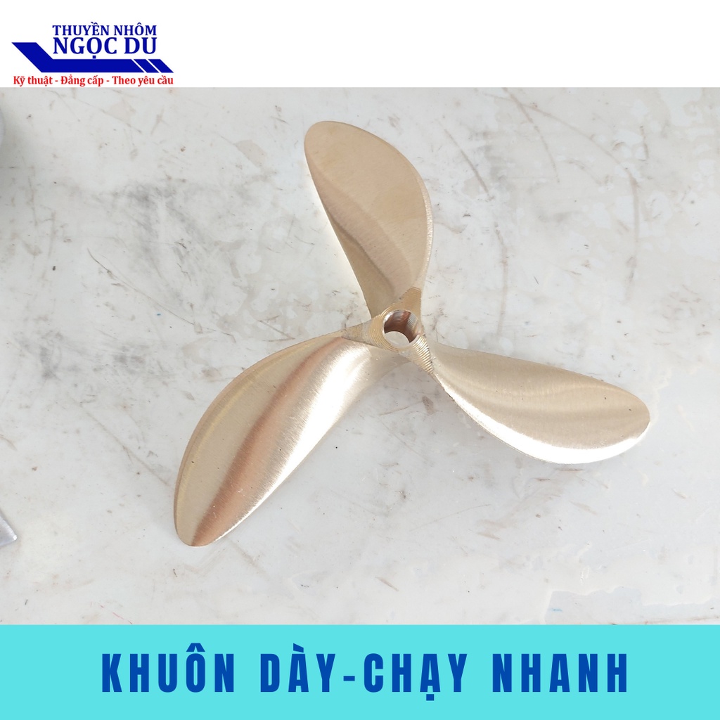 Chân Vịt Đồng 3 Cánh 6.5HP, Lỗ Ren 16, Đường kính 22cm, Chân Vịt Chạy Thuyền, Chạy Xuồng