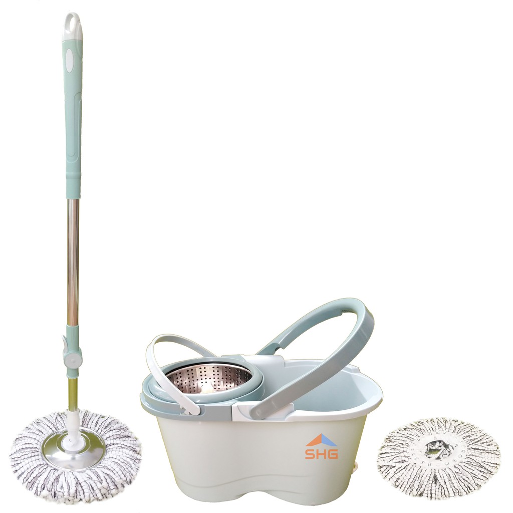 (MUA LẺ GIÁ SỈ) BỘ LAU NHÀ 360 ĐỘ RỜI LỒNG DỄ VỆ SINH, LỒNG VÀ MÂM INOX, SIÊU SẠCH