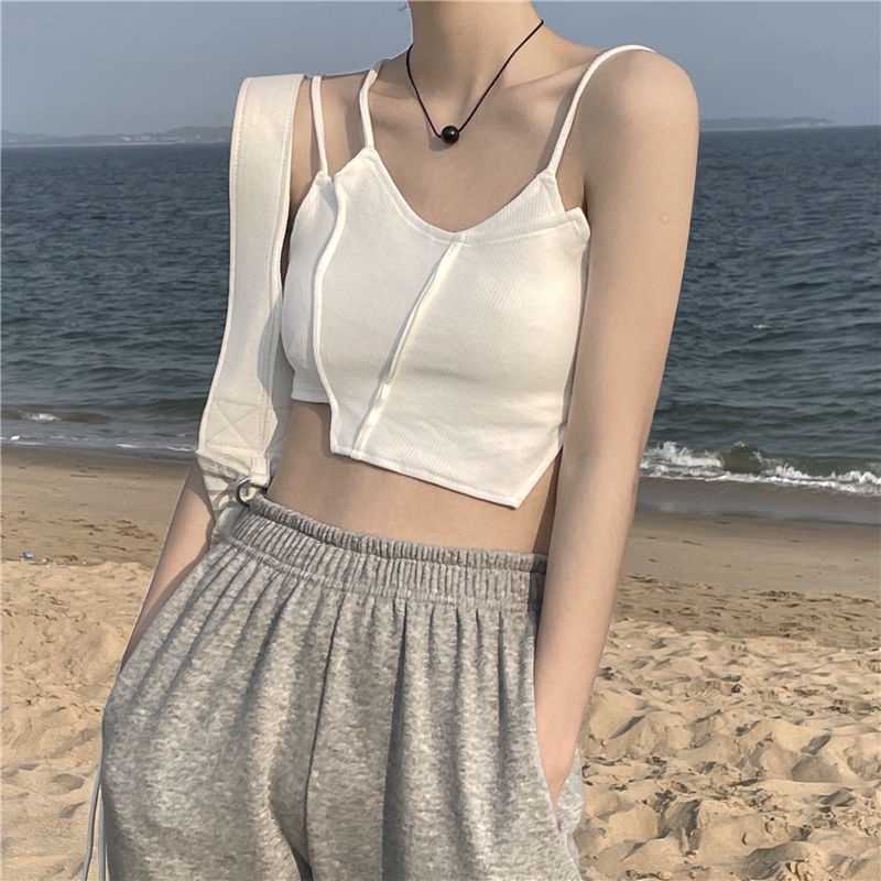 Áo Hai Dây Dệt Kim Quyến Rũ Thời Trang Hè Cho Nữ