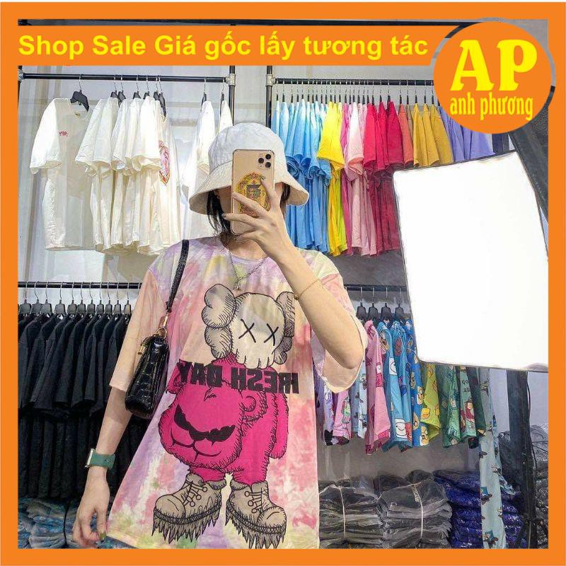 (Ảnh thật và video shop tự quay)Áo Thun loang màu Unisex Người Máy Gresh form thụng nam nữ tay lỡ❤Áo nhóm áo lớp❤