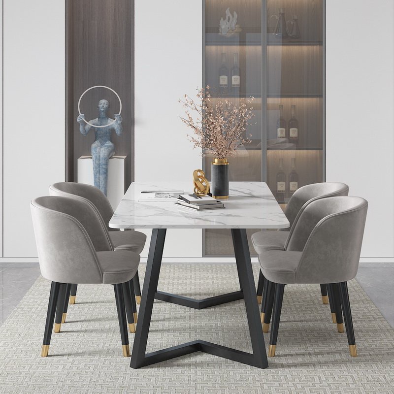 Bàn ăn mẫu chữ V kích thước 60x120x75cm