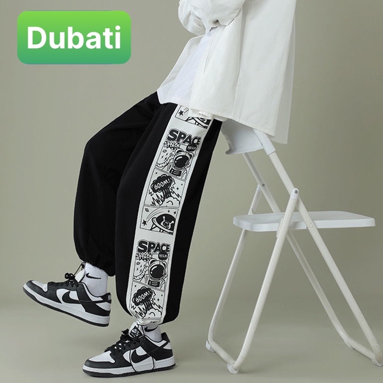 QUẦN JOGGER NAM NỮ UNISEX CHẤT NỈ DÀY DA CÁ ỐNG SUÔNG RỘNG BOOM SPACE RÚT DÂY PHONG CÁCH SÀNH ĐIỆU VIP PRO - DUBATI FASH