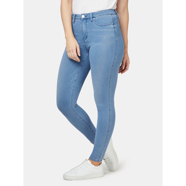 [Bigsize] Quần jean dài nữ hàng co giãn mạnh bigsize màu xanh nhạt