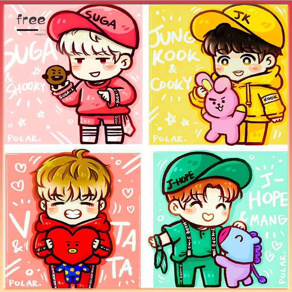 Tranh Đính Đá Tự Làm Trang Trí Nhà 5d Hình Bts | BigBuy360 - bigbuy360.vn