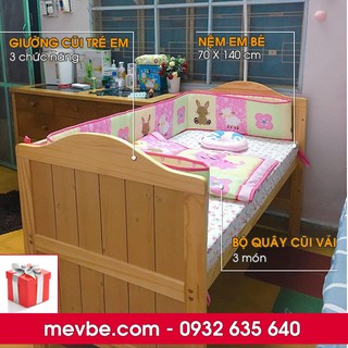Nôi cũi, giường cũi 3 trong 1 Darling màu gỗ tự nhiên - Mẹ Vì Bé