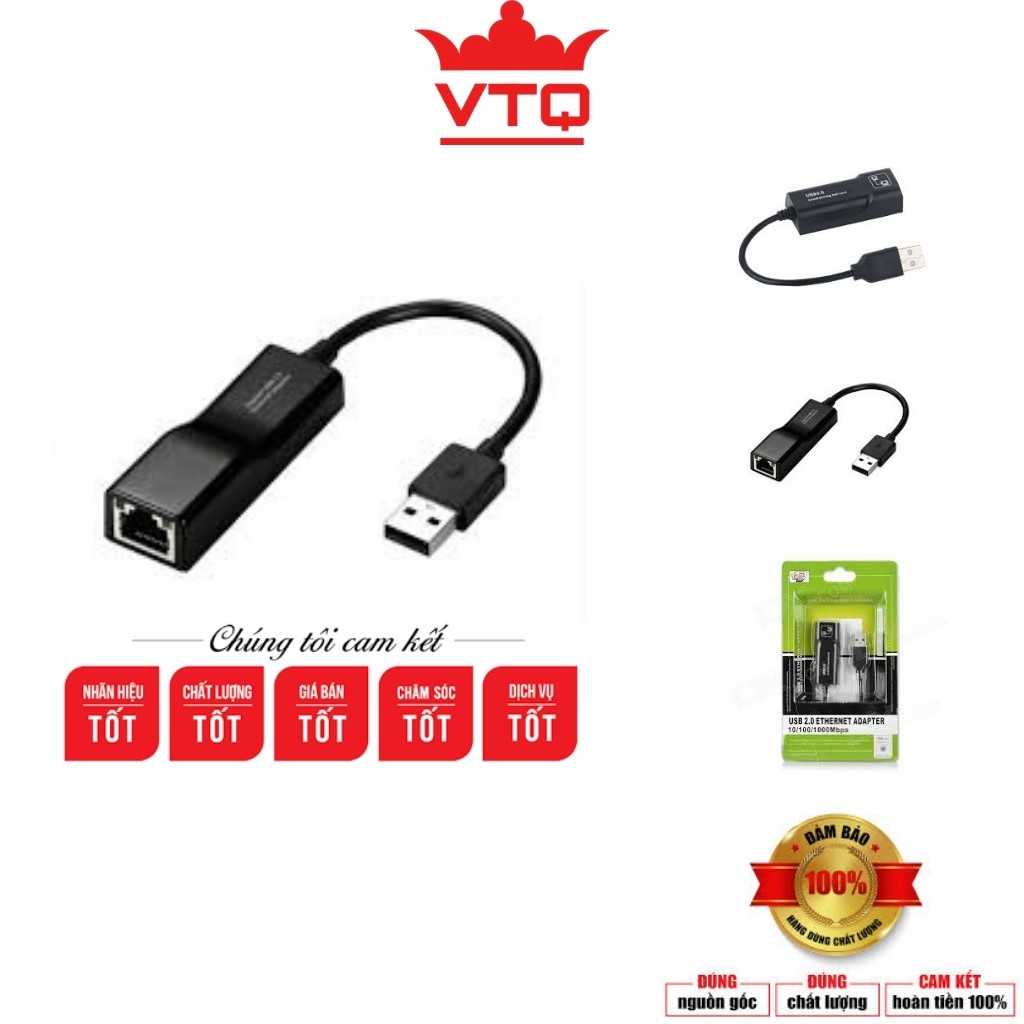 Cáp chuyển usb ra lan 2.0, usb to lan, usb sang cổng lan loại tốt.Bảo hành 6 tháng