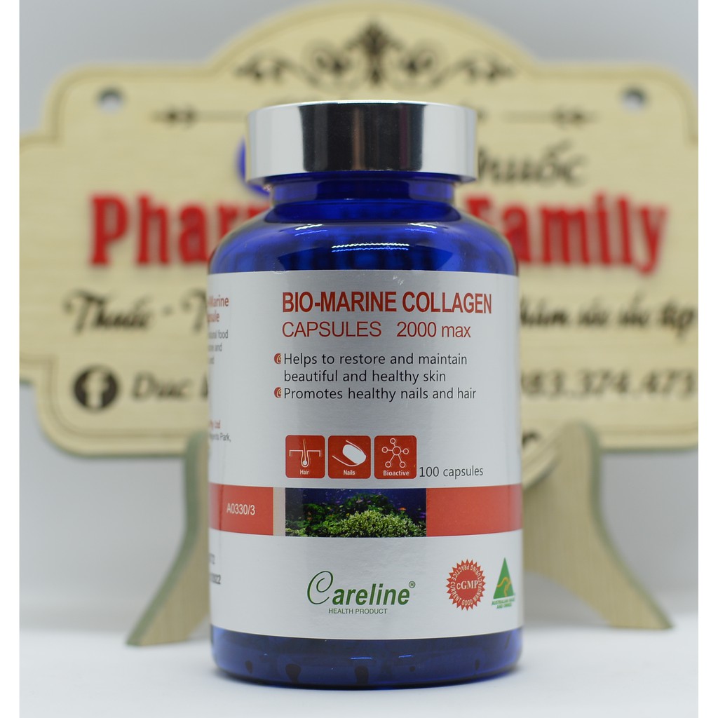Viên Uống Hỗ Trợ Làm Đẹp Da  Careline Bio Marine Collagen 2000mg - 100 viên