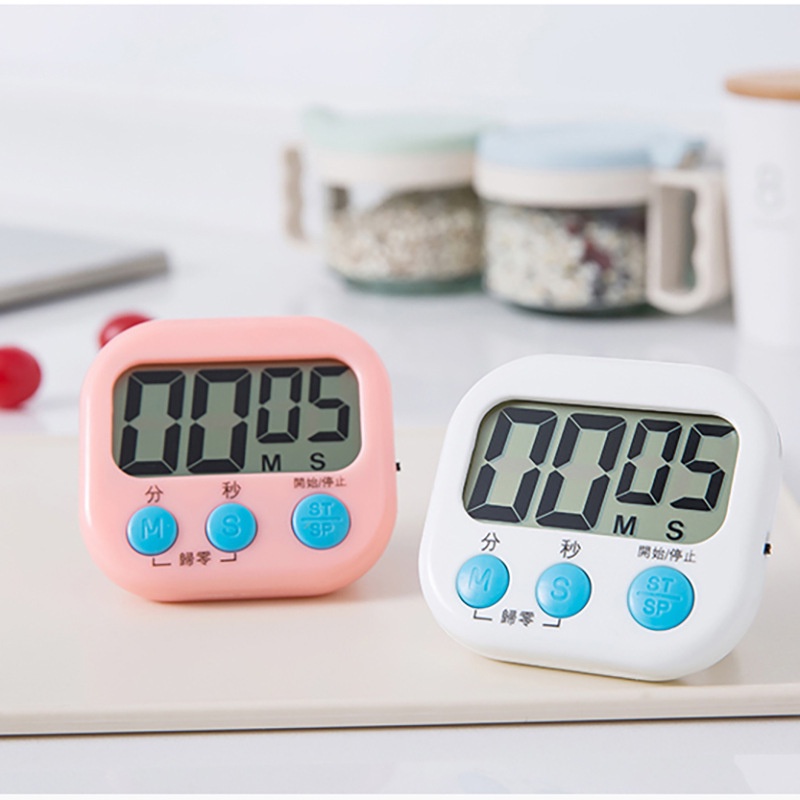 Hàng Sẵn Đồng Hồ Đếm Ngược Đồng Hồ Nấu Ăn Hút Nam Châm Hẹn Giờ Tiện Dụng Hẹn giờ điện tử Màn hình LED lớn Đa chức năng【Utah054】