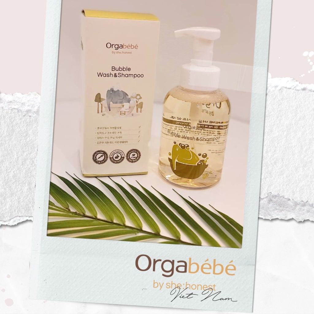 ORGABEBE nội địa Hàn Quốc cho bé: Bọt tắm gội/Bọt vệ sinh/Kem chống nắng/Soothing Gel