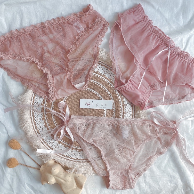 Set Quần Lót Pink Lưới Ren Siu Đáng Yêu