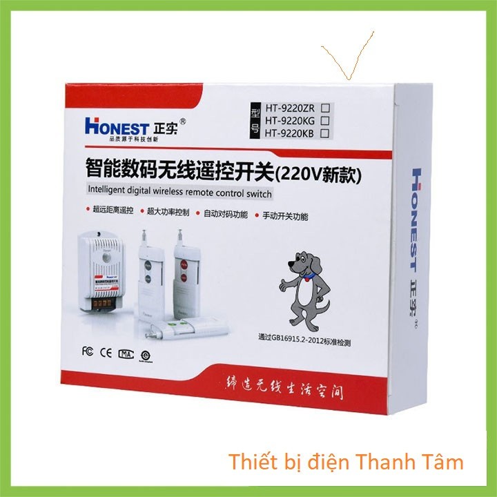 CÔNG TẮC ĐIỀU KHIỂN TỪ XA 5Km Honest HT-9220KG-5 Điều khiển motor Điều khiển đèn