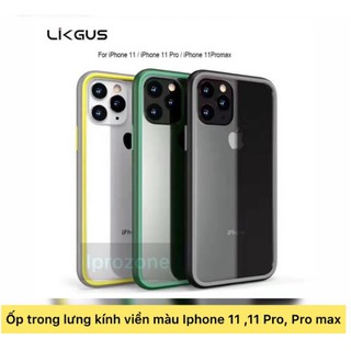 Ốp Trong Lưng Kính Viền Màu Likgus Chống Sốc iPhone 7 Plus/ 8 Plus/ X/ Xs/ Xs Max/ 11/ 11 Pro/ 11 Pro Max Sexy