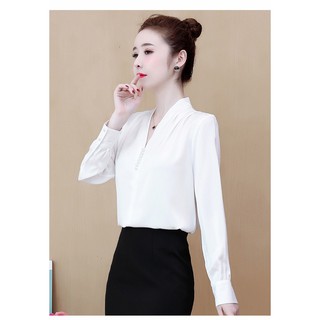 Áo cổ v xếp li vai 1001