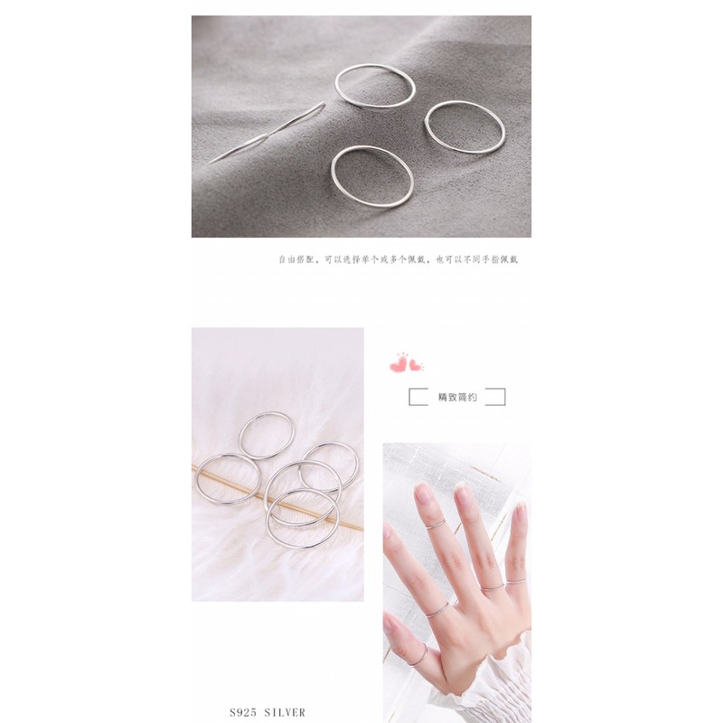 NHẪN BẠC TA TRƠN -SIÊU ĐẸP- PHONG CÁCH HÀN QUỐC