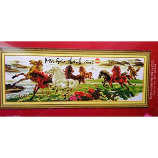 Tranh thêu chữ thập Mã đáo thành công 2m22 222574 (chưa thêu)