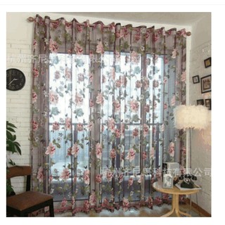 Rèm Cửa Rèm Voan Hoa Hồng Cổ Điển Cao Cấp