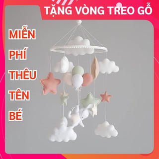 [MIỄN PHÍ THÊU TÊN BÉ] Đồ chơi treo nôi cũi cho bé kích thích thị giác Coco Kids, tự xoay và phát nhạc THỎ BÓNG BAY 2