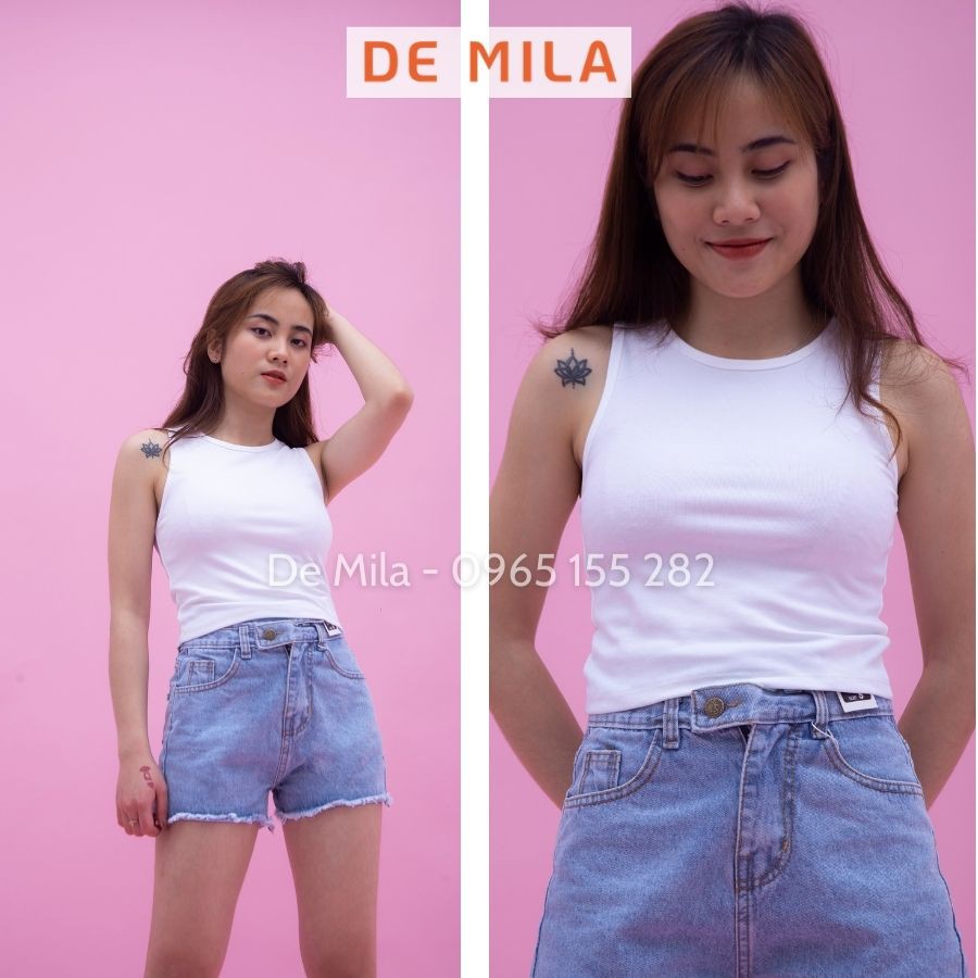 Áo croptop ba lỗ De Mila, áo ba lỗ nữ siêu hot hàng loại 1 chất đẹp cao cấp Hàng Loại 1 - AVC033 | BigBuy360 - bigbuy360.vn