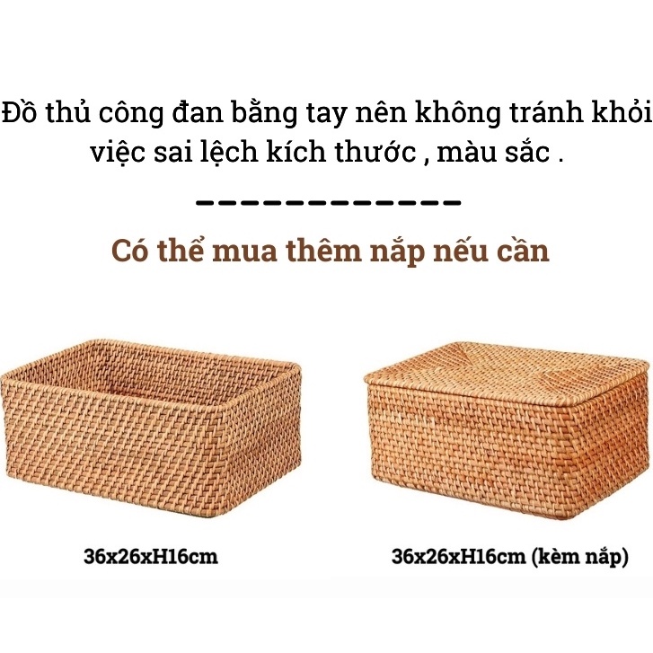 Giỏ mây đan đa năng BAMBOOO ECO sọt đựng đồ nội thất phòng ngủ và làm việc