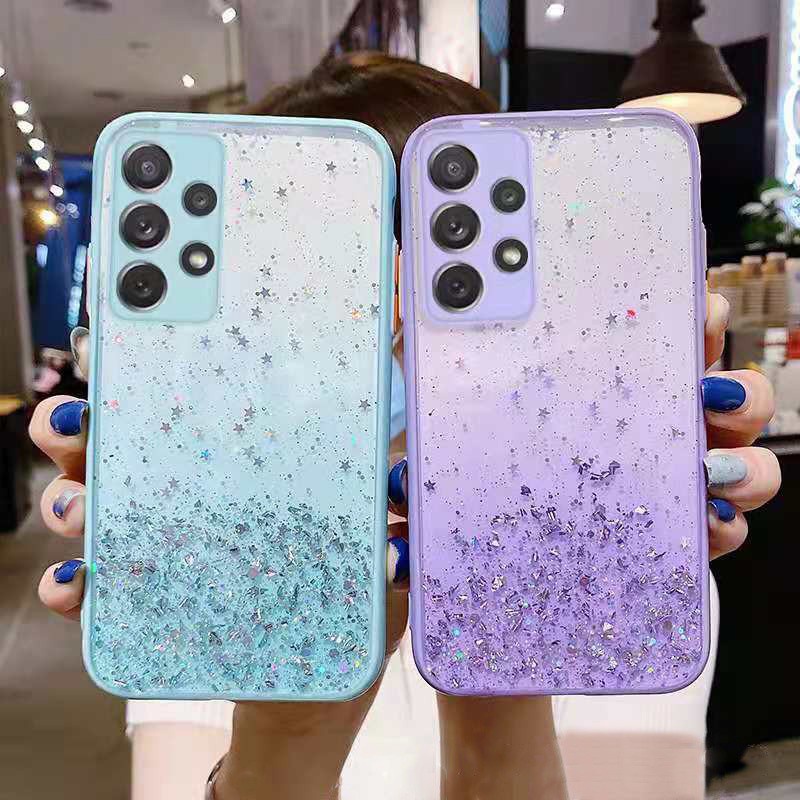 Ốp Điện Thoại TPU Dẻo Kim Tuyến Lấp Lánh Sang Trọng Cho Samsung Galaxy A01 A02S A03S A10S A11 A12 M02 M11 M12
