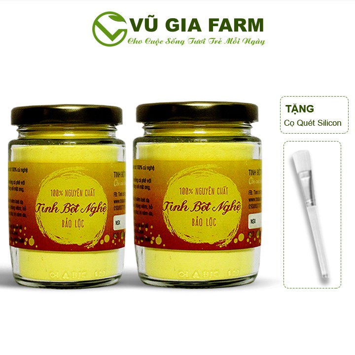 [Mã LTBAUAB14 giảm 7% đơn 99K] Combo 2 Tinh Bột Nghệ Nguyên Chất Vũ Gia (100g/hũ) + Tặng Cọ Quét