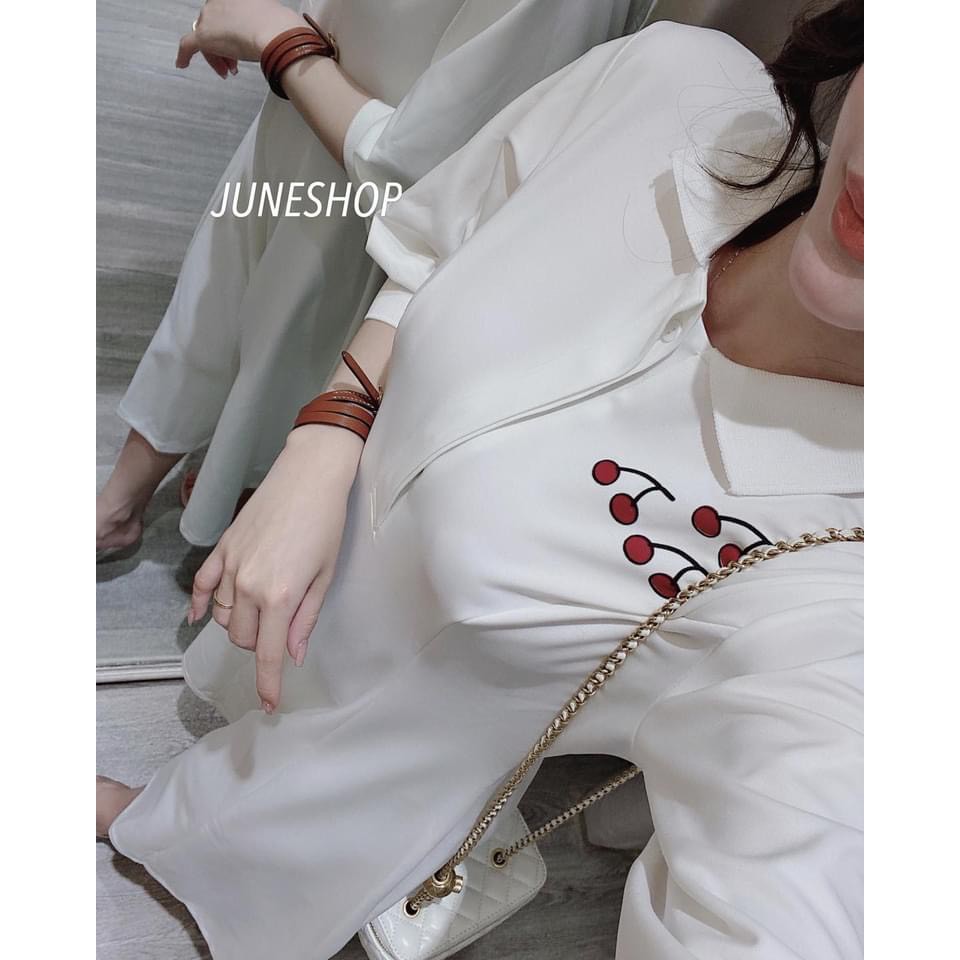 VÁY CHERRY TRẮNG MAXI TAY BỒNG | BigBuy360 - bigbuy360.vn