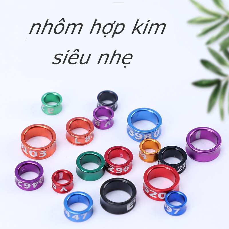 10pcs Vòng đeo chân chim bằng hợp kim nhôm, nhẫn đeo chân vẹt đủ size 4mm 5mm 6mm 7mm