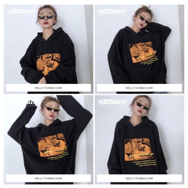 Hàng mới về - Áo nỉ hoodie Nelly lót lông unisex mã 013