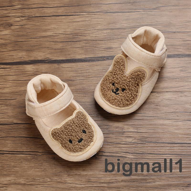 Bigmall-giày Chống Trượt Thoáng Khí Hình Gấu/Thỏ Hoạt Hình Cho Bé 0-12 Tháng Tuổi