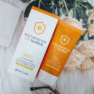 [Hàng Nhập Khẩu] Kem chống nắng giữ ẩm sáng da - Kem chống nắng 3W Clinic Multi Protection Uv Sun Block SPF50+/PA+++70ml