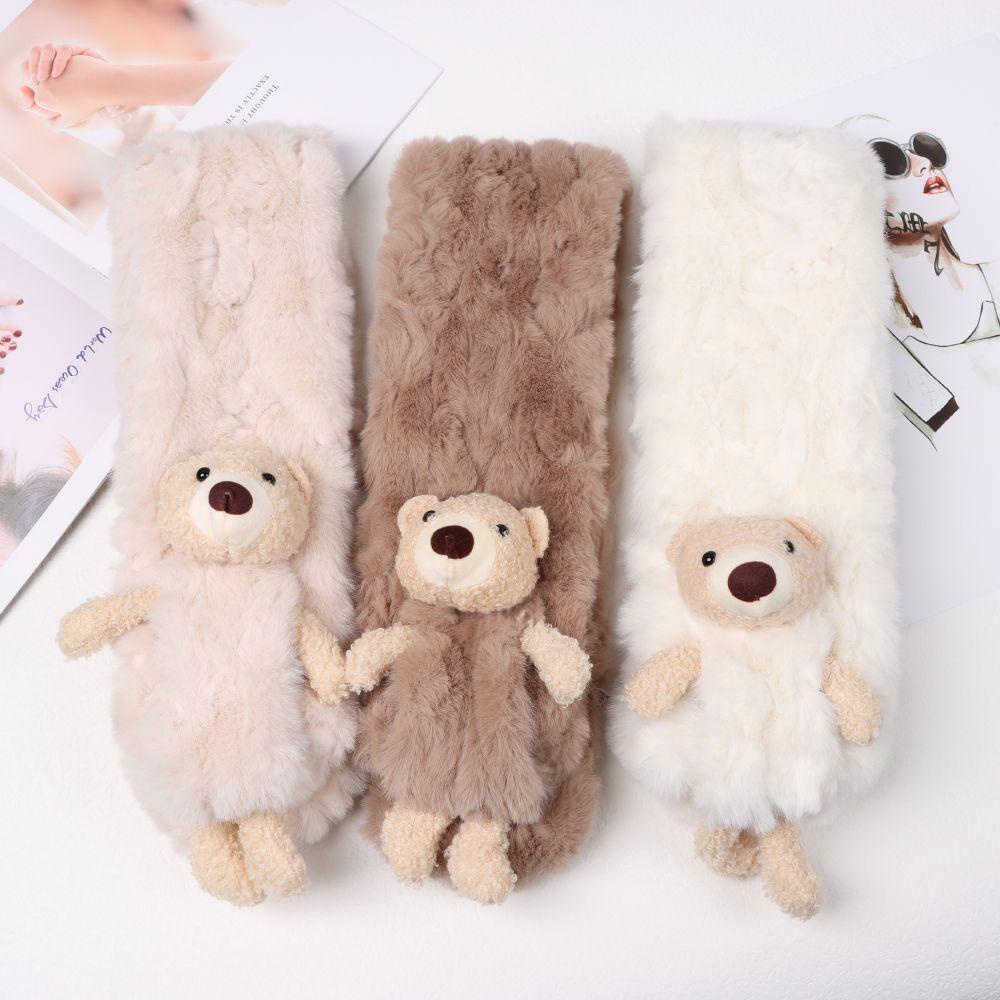 Khăn Choàng Cổ Bằng Lông Nhung Hình Chú Gấu Dễ Thương Xinh Xắn