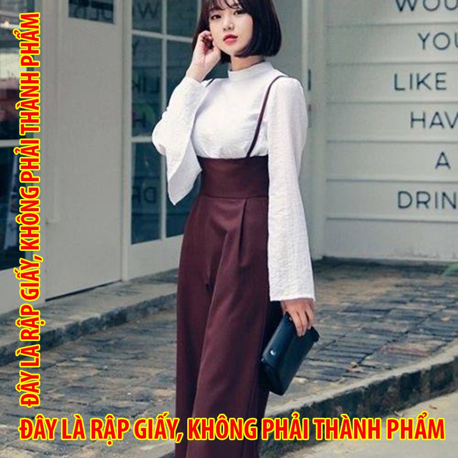 Rập giấy 30059 - Set Áo cổ kiềng tay xẻ + Quần yếm